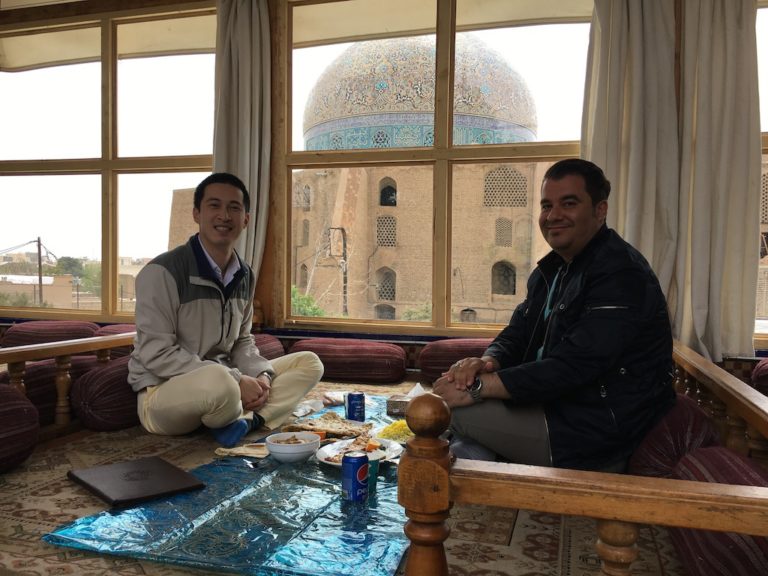 Lunch with a view, Naqsh-e Jahan Square, Isfahan