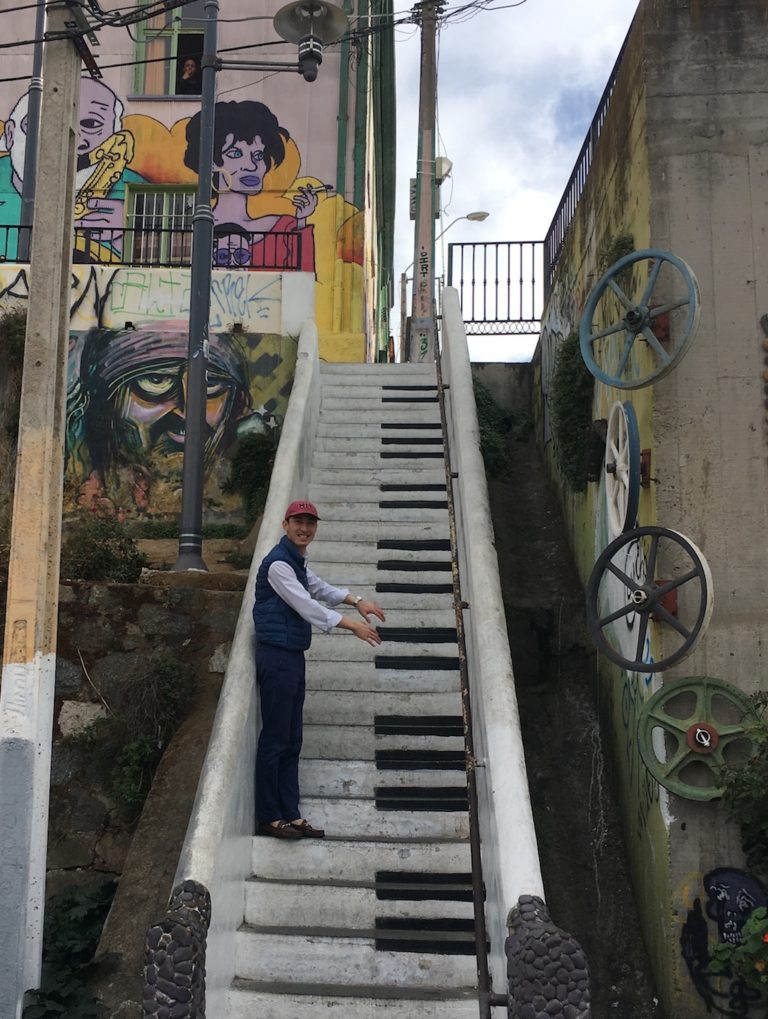 Piano staircase in Valparaíso